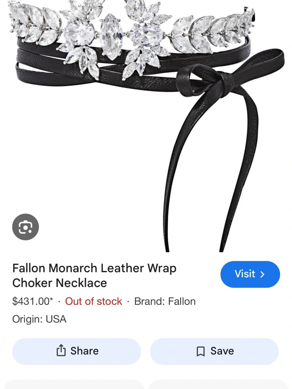 Fallon monarch leather choker. No strap. NEEDS NEW STRAP ❤️